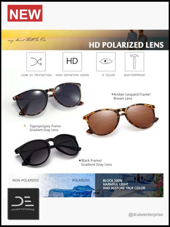 Polarized UV Protection Retro Round Sunglasses Unisex main image 4